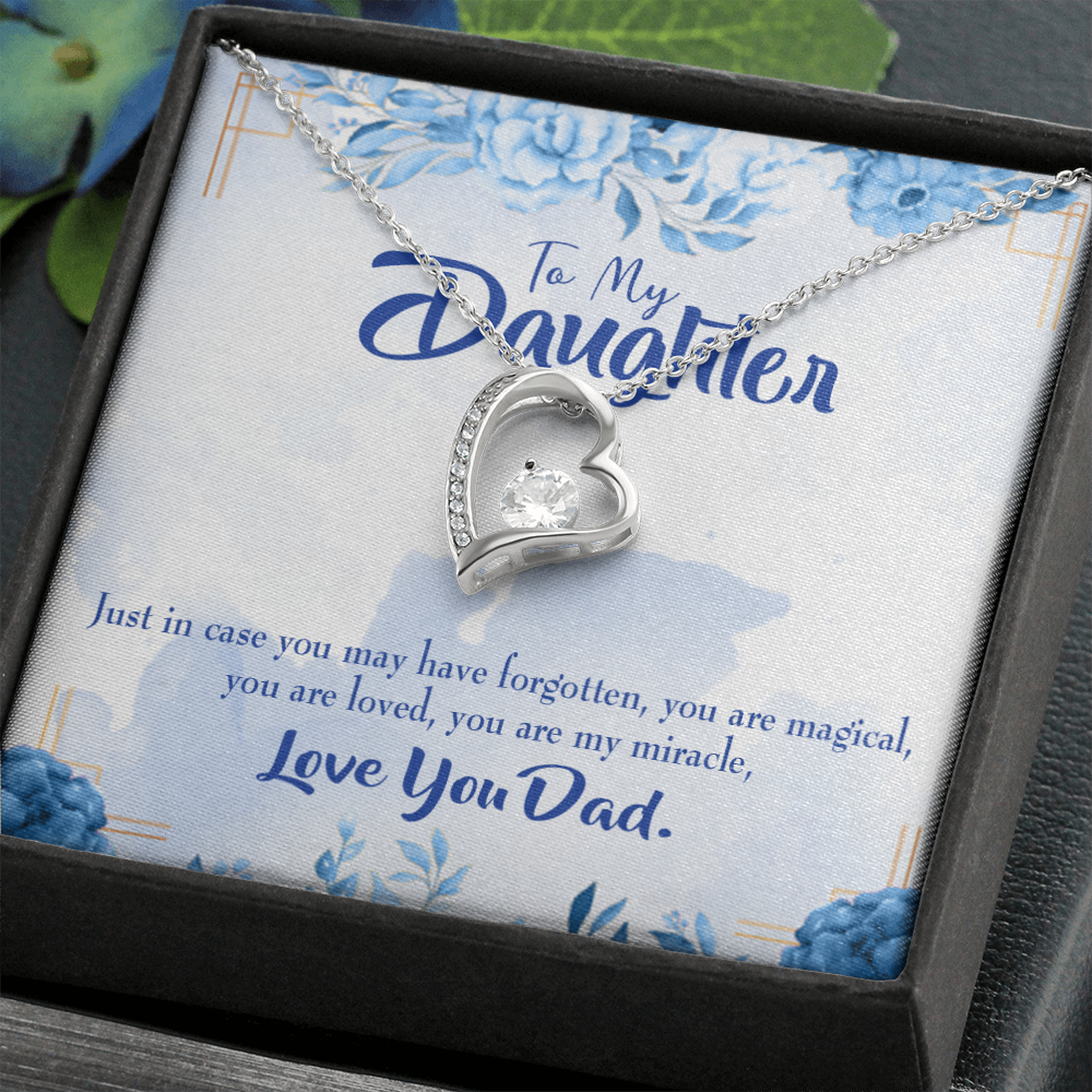 To My Daughter You Are My Miracle From Dad Forever Necklace w Message Card-Express Your Love Gifts