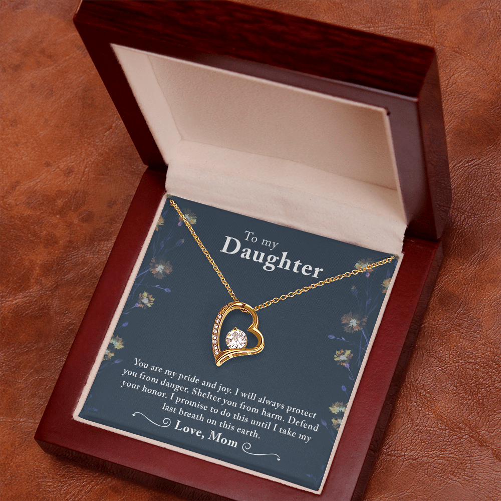 To My Daughter You Are My Pride and Joy Forever Necklace w Message Card-Express Your Love Gifts