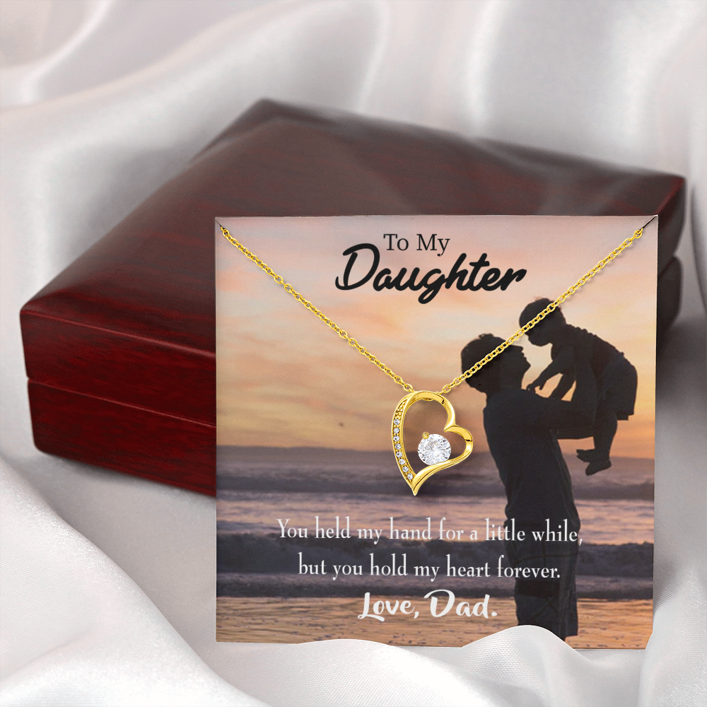 To My Daughter You Held My Hand Forever Necklace w Message Card-Express Your Love Gifts