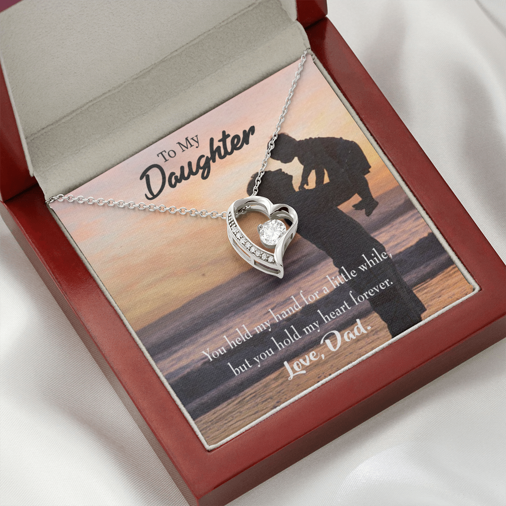 To My Daughter You Held My Hand Forever Necklace w Message Card-Express Your Love Gifts