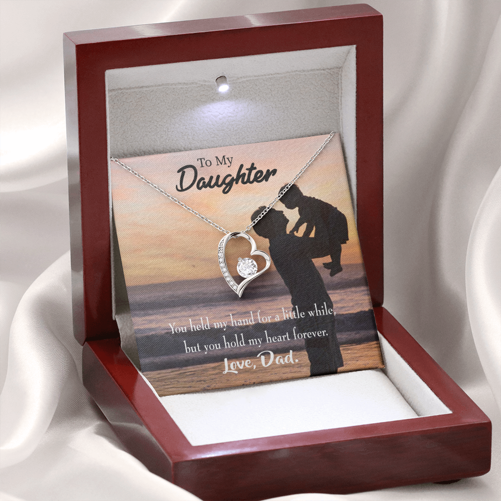 To My Daughter You Held My Hand Forever Necklace w Message Card-Express Your Love Gifts