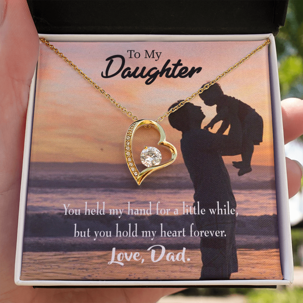 To My Daughter You Held My Hand Forever Necklace w Message Card-Express Your Love Gifts