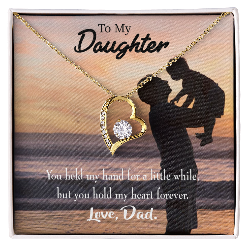 To My Daughter You Held My Hand Forever Necklace w Message Card-Express Your Love Gifts