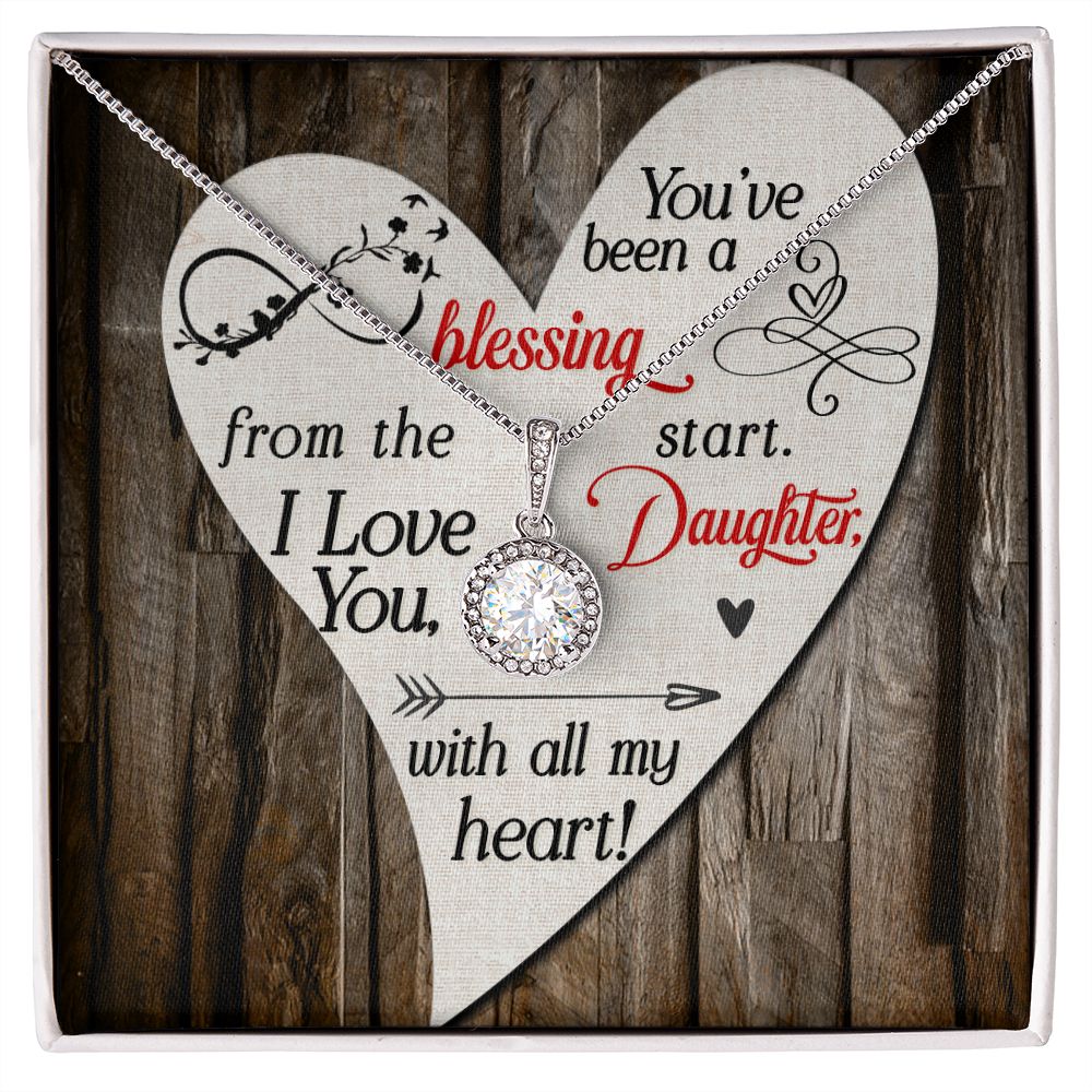 To My Daughter You’ve Been a Blessing Eternal Hope Necklace Message Card-Express Your Love Gifts