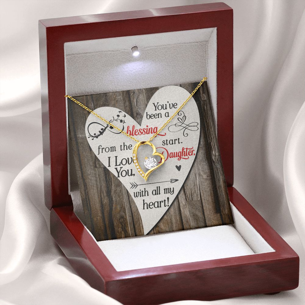 To My Daughter You’ve Been a Blessing Forever Necklace w Message Card-Express Your Love Gifts