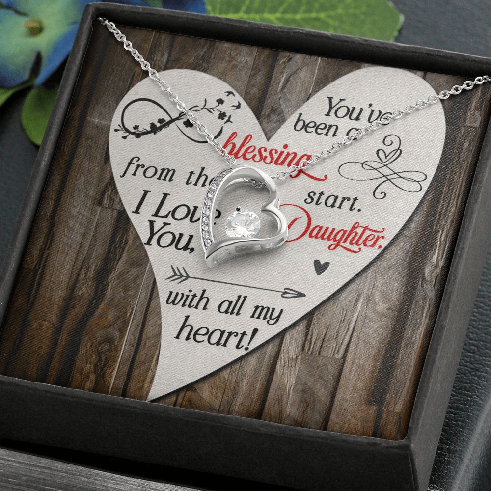 To My Daughter You’ve Been a Blessing Forever Necklace w Message Card-Express Your Love Gifts