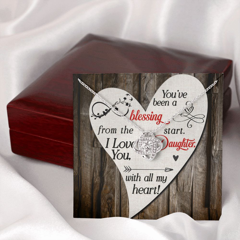 To My Daughter You’ve Been a Blessing Infinity Knot Necklace Message Card-Express Your Love Gifts