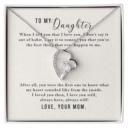 To My Daughter You Were The First One From Mom Forever Necklace w Message Card-Express Your Love Gifts