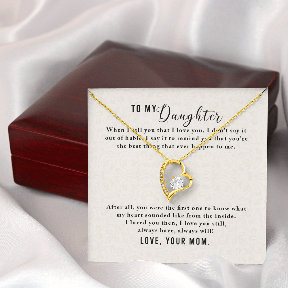 To My Daughter You Were The First One From Mom Forever Necklace w Message Card-Express Your Love Gifts