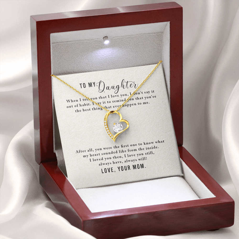 To My Daughter You Were The First One From Mom Forever Necklace w Message Card-Express Your Love Gifts