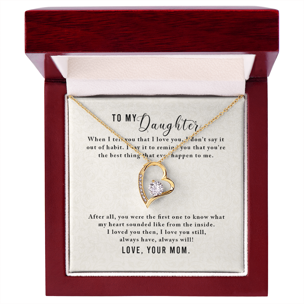 To My Daughter You Were The First One From Mom Forever Necklace w Message Card-Express Your Love Gifts