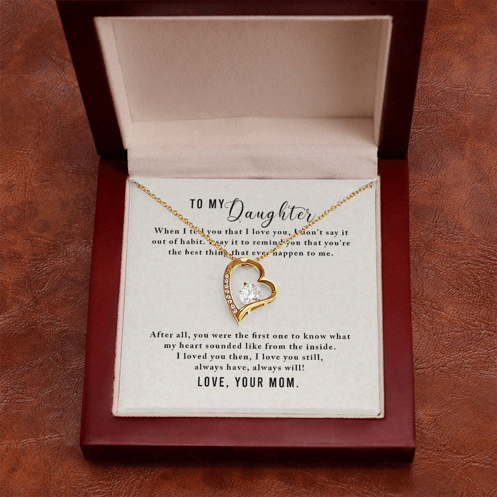 To My Daughter You Were The First One From Mom Forever Necklace w Message Card-Express Your Love Gifts