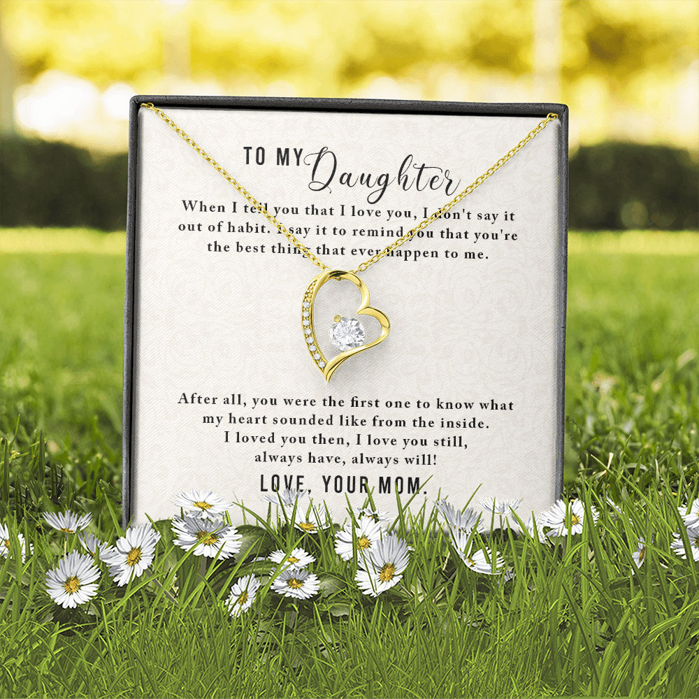 To My Daughter You Were The First One From Mom Forever Necklace w Message Card-Express Your Love Gifts