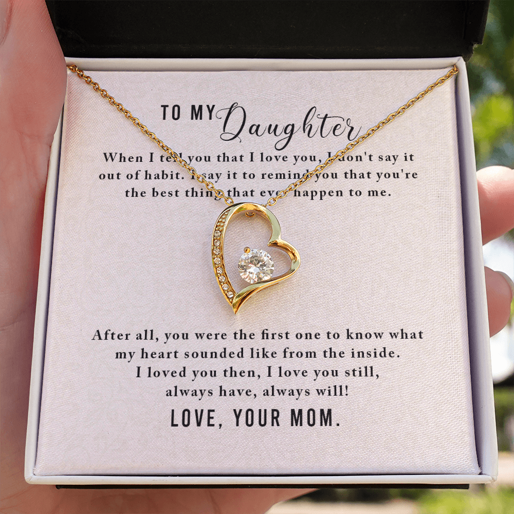 To My Daughter You Were The First One From Mom Forever Necklace w Message Card-Express Your Love Gifts