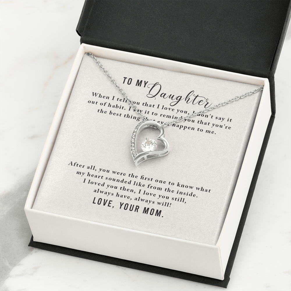 To My Daughter You Were The First One From Mom Forever Necklace w Message Card-Express Your Love Gifts