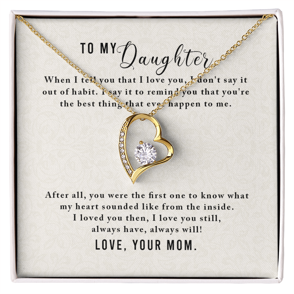 To My Daughter You Were The First One From Mom Forever Necklace w Message Card-Express Your Love Gifts