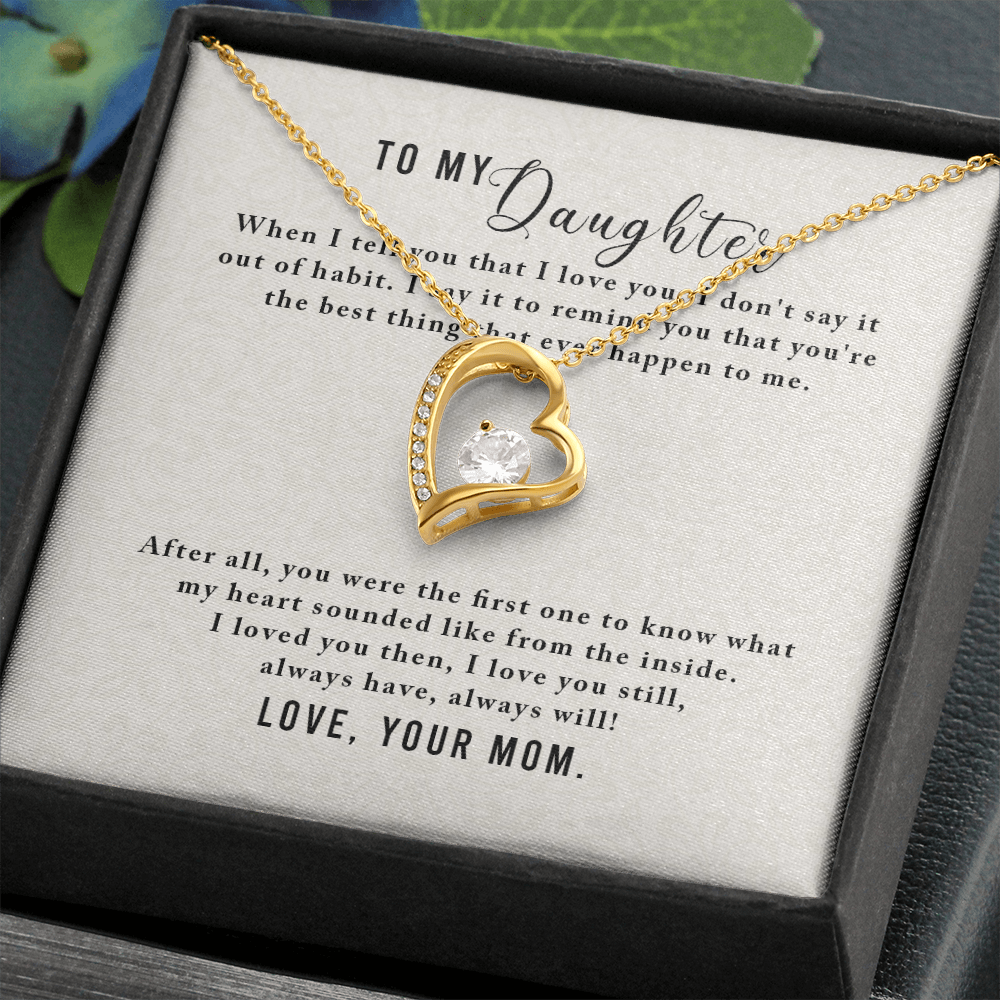 To My Daughter You Were The First One From Mom Forever Necklace w Message Card-Express Your Love Gifts