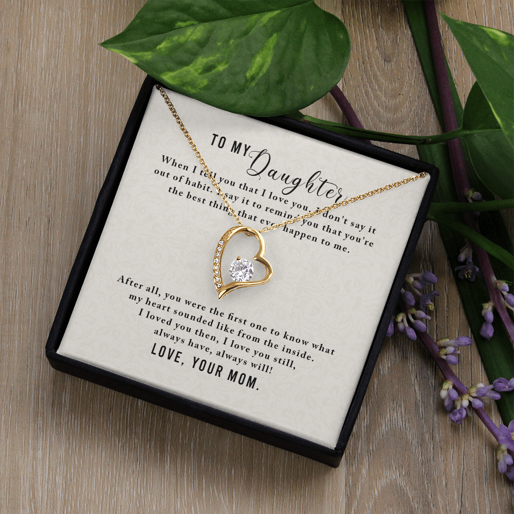 To My Daughter You Were The First One From Mom Forever Necklace w Message Card-Express Your Love Gifts