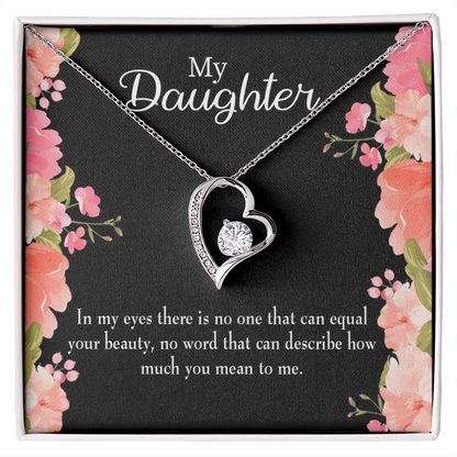 To My Daughter Your Beauty Forever Necklace w Message Card-Express Your Love Gifts