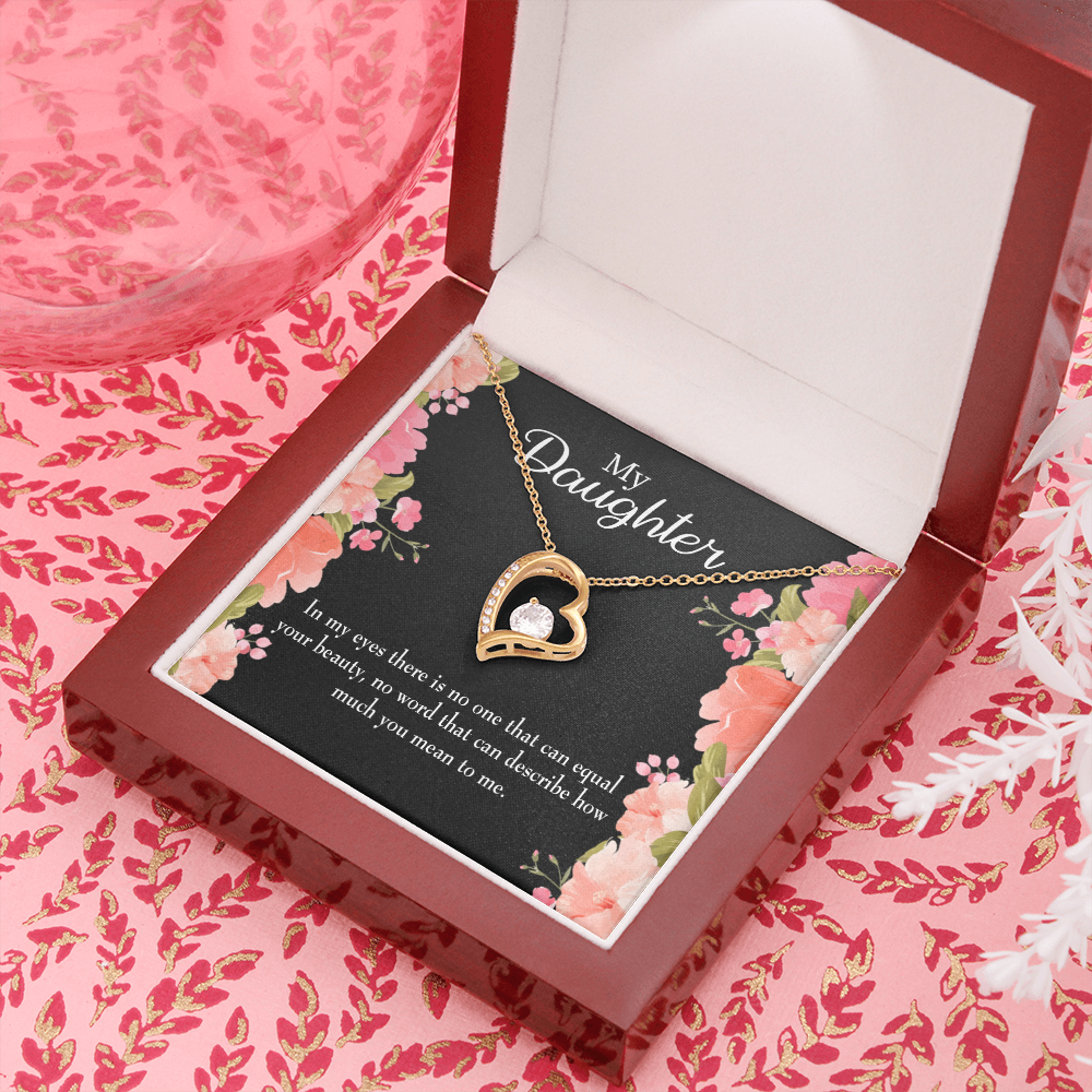 To My Daughter Your Beauty Forever Necklace w Message Card-Express Your Love Gifts