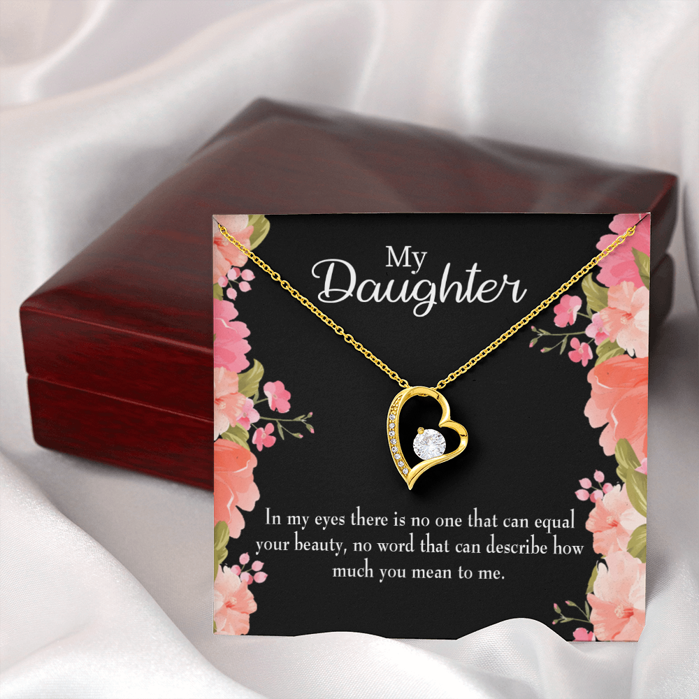 To My Daughter Your Beauty Forever Necklace w Message Card-Express Your Love Gifts