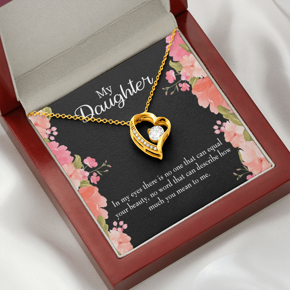 To My Daughter Your Beauty Forever Necklace w Message Card-Express Your Love Gifts