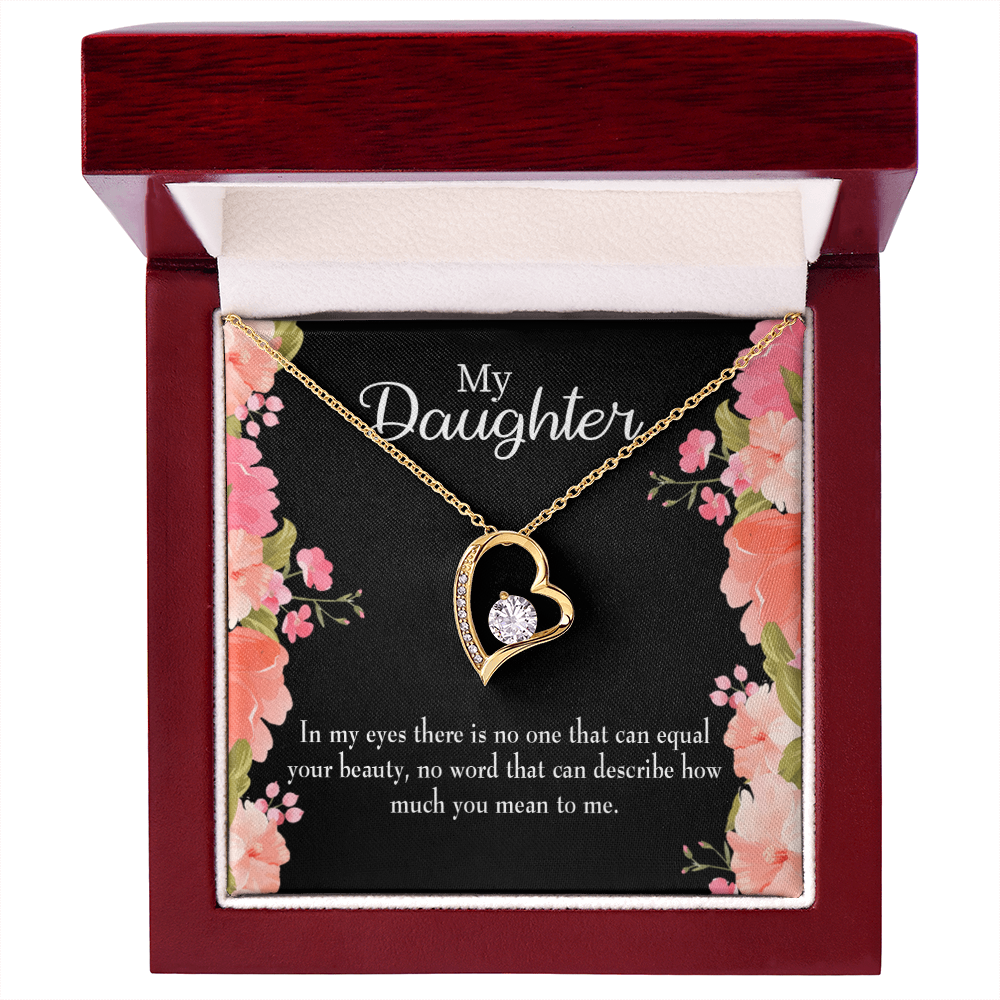 To My Daughter Your Beauty Forever Necklace w Message Card-Express Your Love Gifts