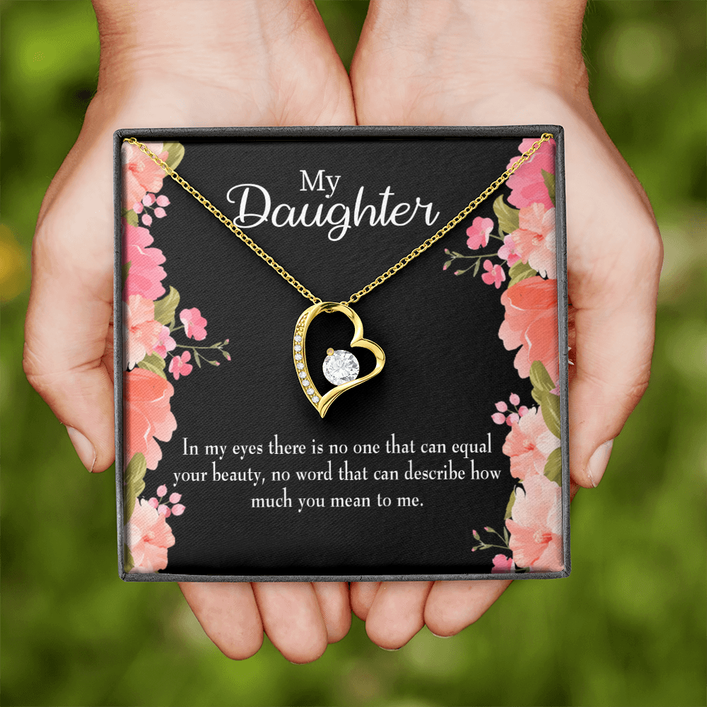 To My Daughter Your Beauty Forever Necklace w Message Card-Express Your Love Gifts