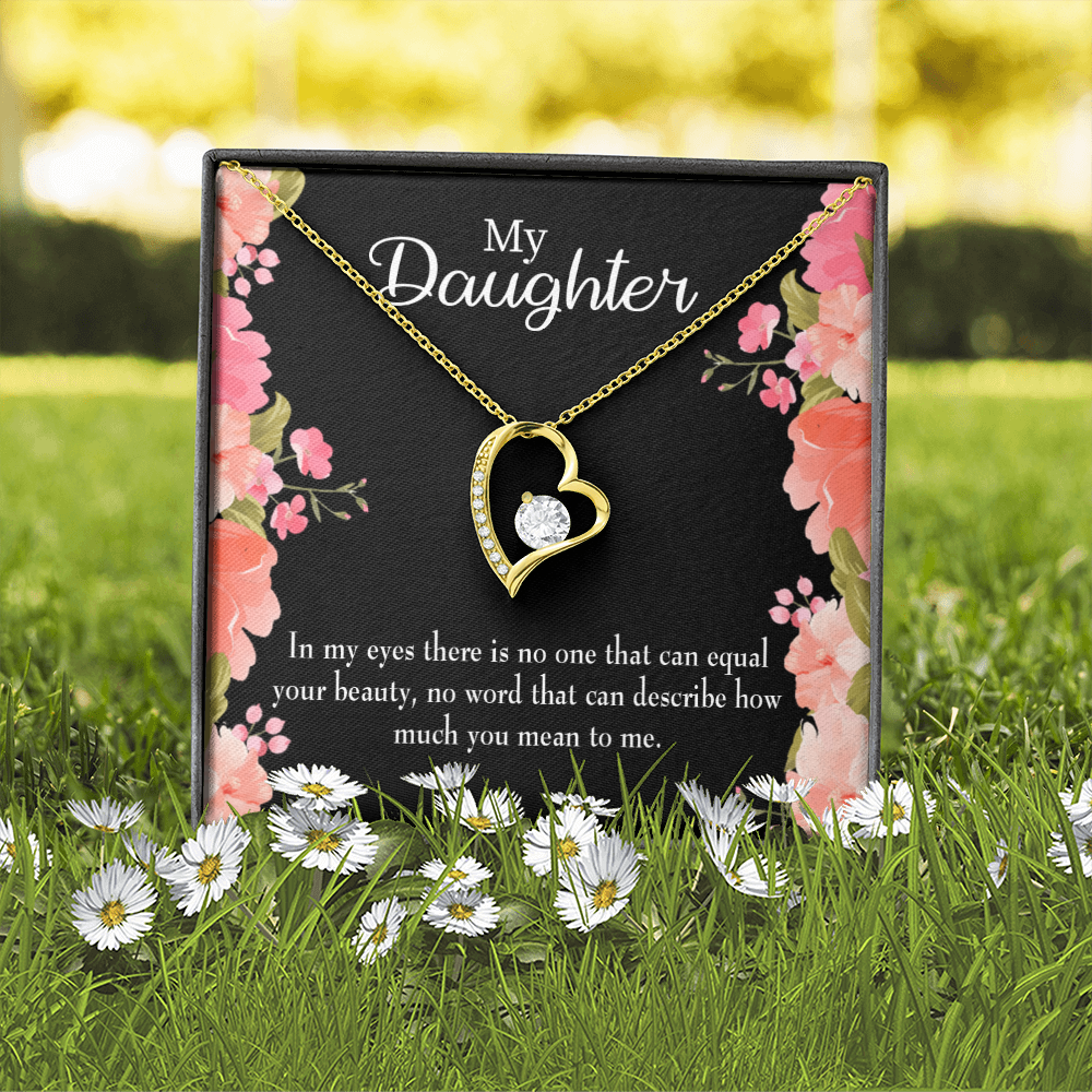 To My Daughter Your Beauty Forever Necklace w Message Card-Express Your Love Gifts