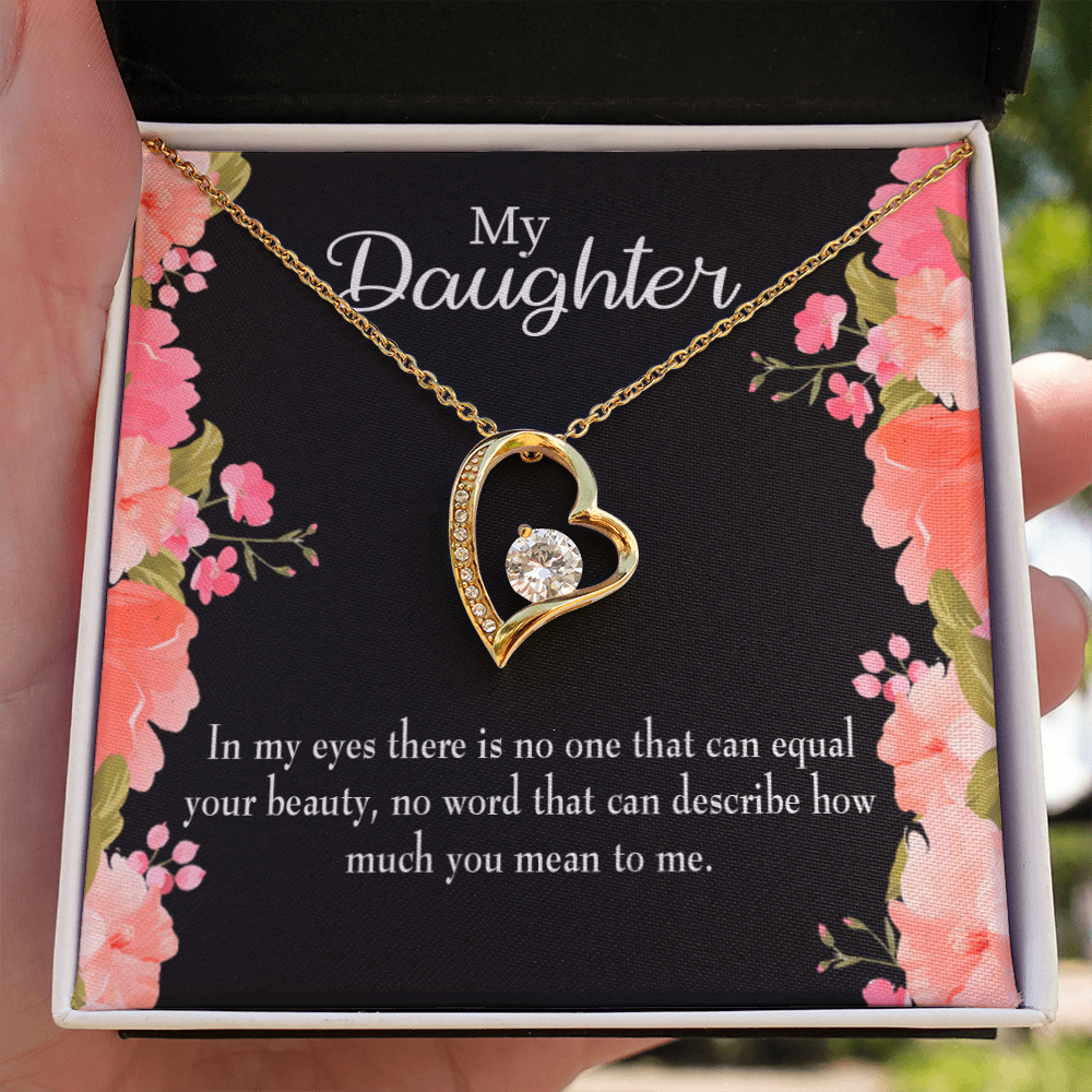 To My Daughter Your Beauty Forever Necklace w Message Card-Express Your Love Gifts