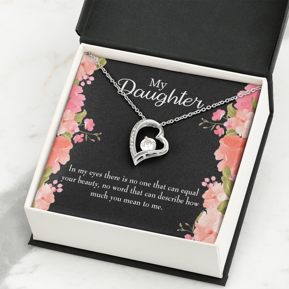 To My Daughter Your Beauty Forever Necklace w Message Card-Express Your Love Gifts