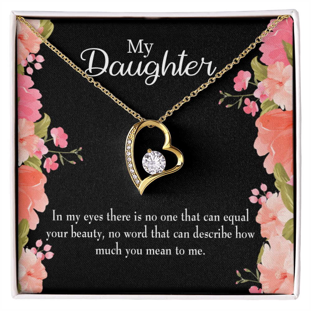 To My Daughter Your Beauty Forever Necklace w Message Card-Express Your Love Gifts