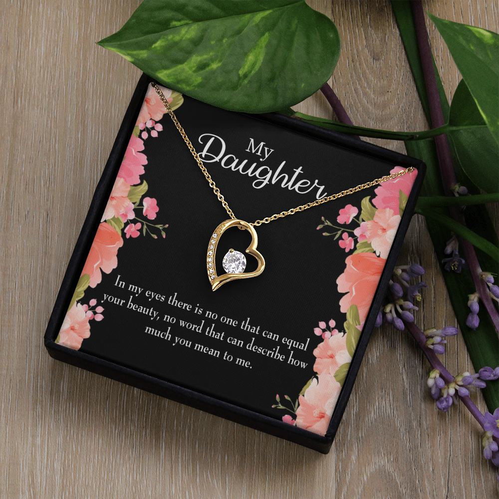 To My Daughter Your Beauty Forever Necklace w Message Card-Express Your Love Gifts