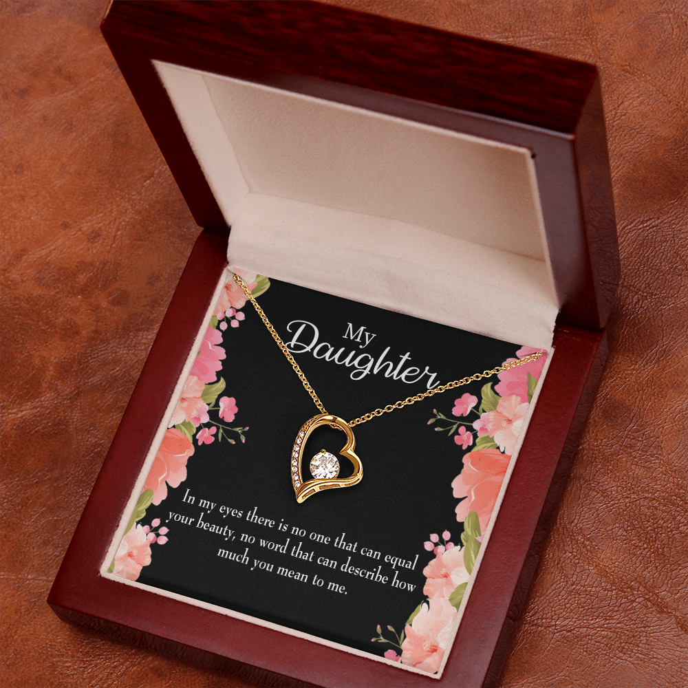 To My Daughter Your Beauty Forever Necklace w Message Card-Express Your Love Gifts