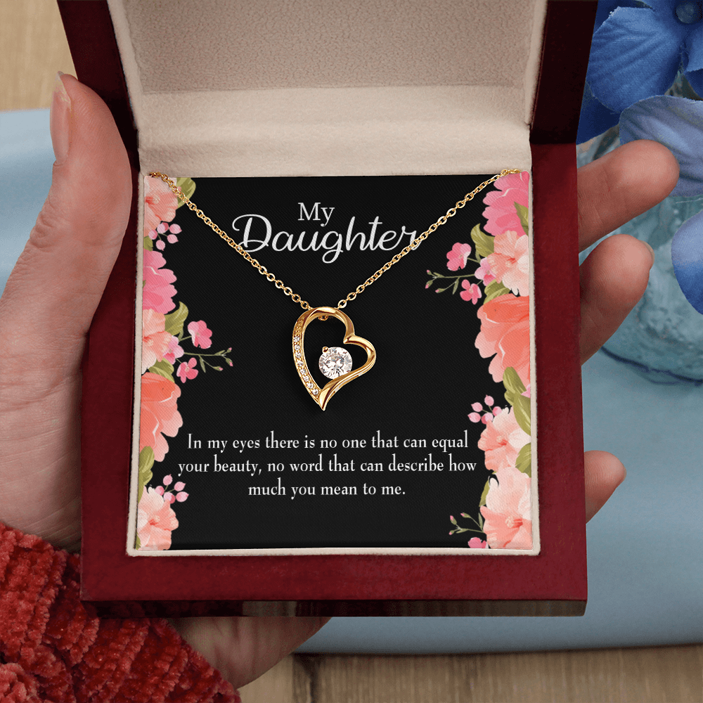 To My Daughter Your Beauty Forever Necklace w Message Card-Express Your Love Gifts