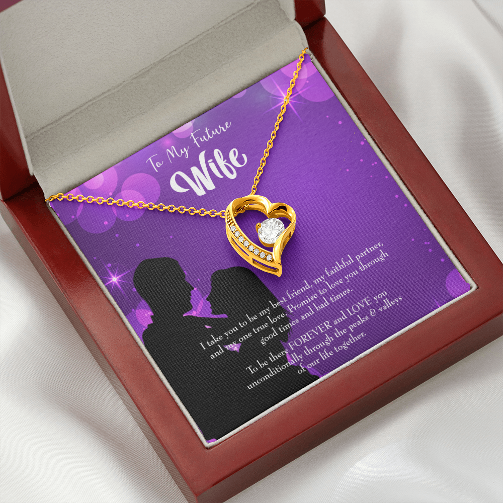 To My Fiancee Be There Forever Forever Necklace w Message Card-Express Your Love Gifts