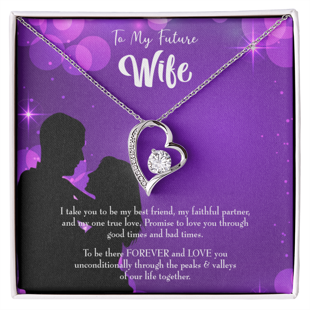 To My Fiancee Be There Forever Forever Necklace w Message Card-Express Your Love Gifts