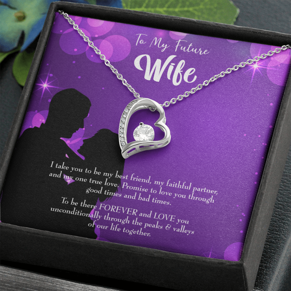 To My Fiancee Be There Forever Forever Necklace w Message Card-Express Your Love Gifts