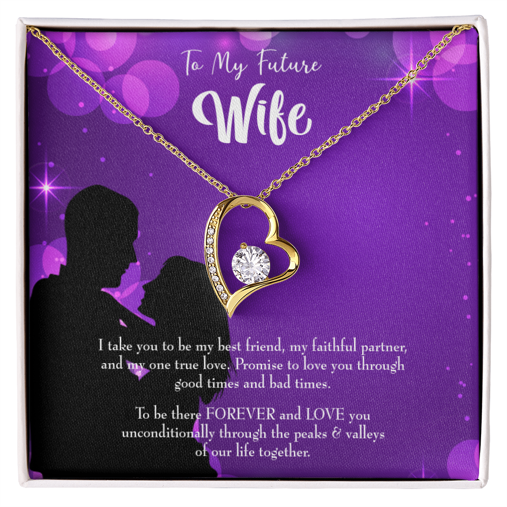 To My Fiancee Be There Forever Forever Necklace w Message Card-Express Your Love Gifts