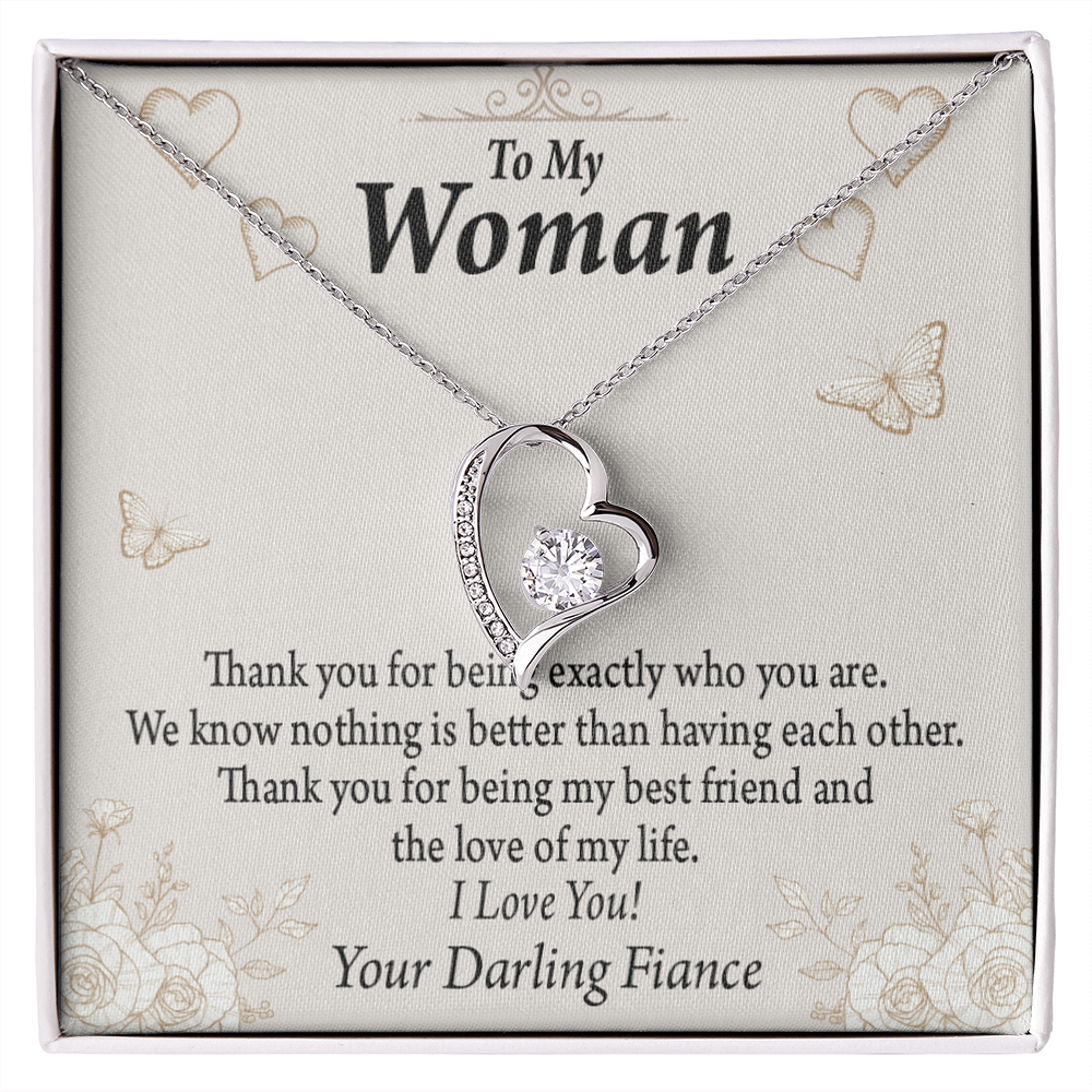 To My Fiancee Best Friend And Love Forever Necklace w Message Card-Express Your Love Gifts