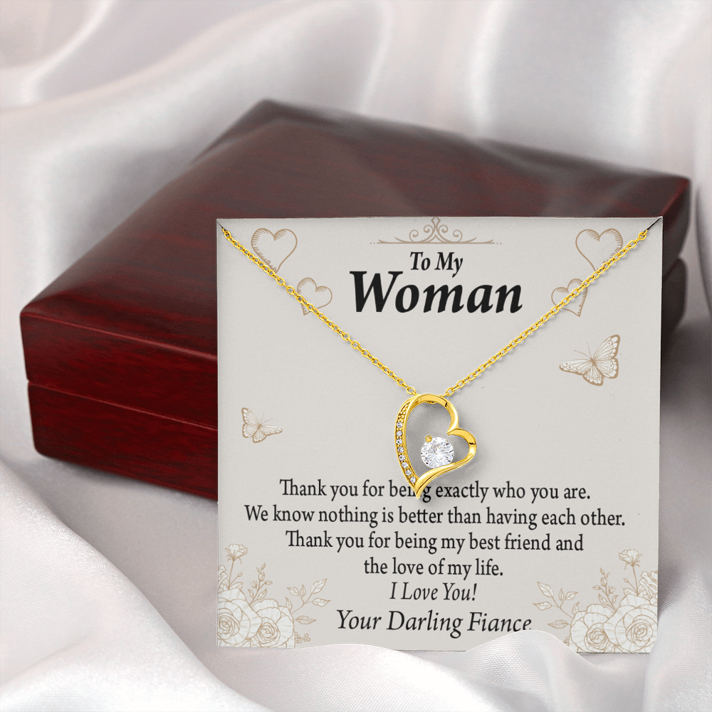 To My Fiancee Best Friend And Love Forever Necklace w Message Card-Express Your Love Gifts