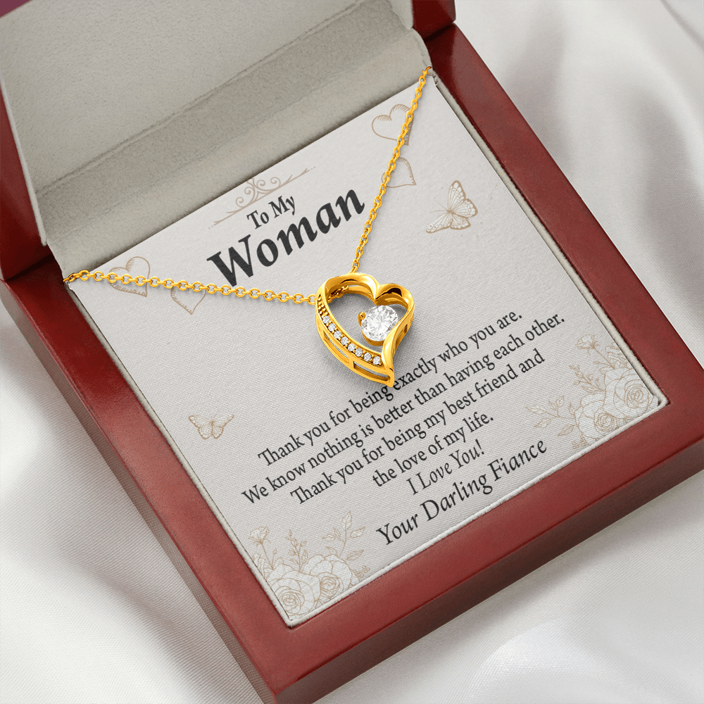 To My Fiancee Best Friend And Love Forever Necklace w Message Card-Express Your Love Gifts