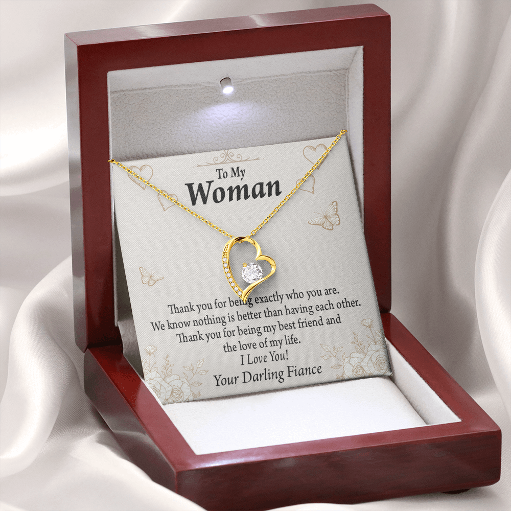 To My Fiancee Best Friend And Love Forever Necklace w Message Card-Express Your Love Gifts