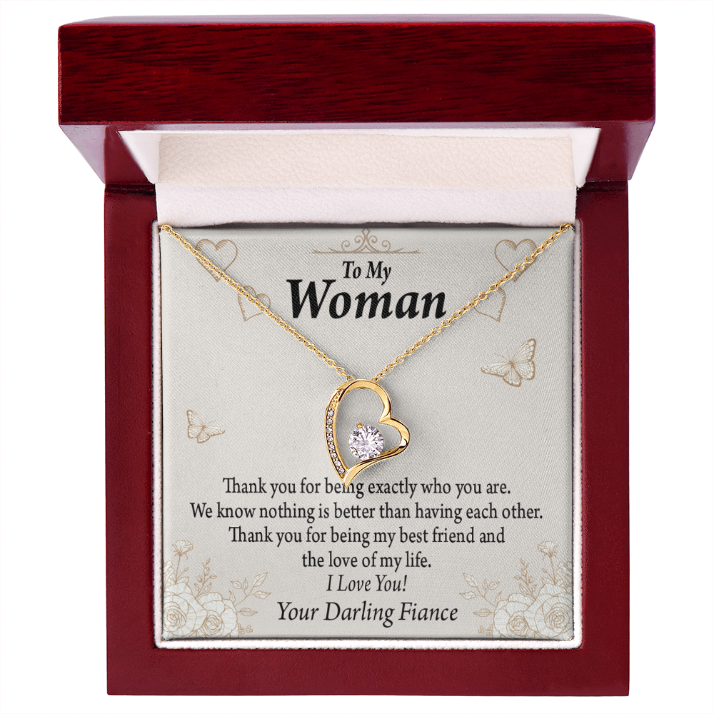 To My Fiancee Best Friend And Love Forever Necklace w Message Card-Express Your Love Gifts