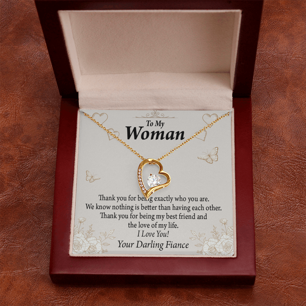 To My Fiancee Best Friend And Love Forever Necklace w Message Card-Express Your Love Gifts