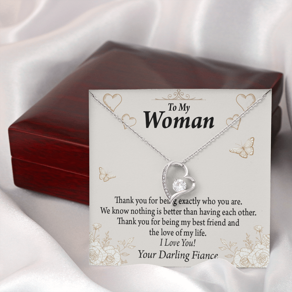 To My Fiancee Best Friend And Love Forever Necklace w Message Card-Express Your Love Gifts