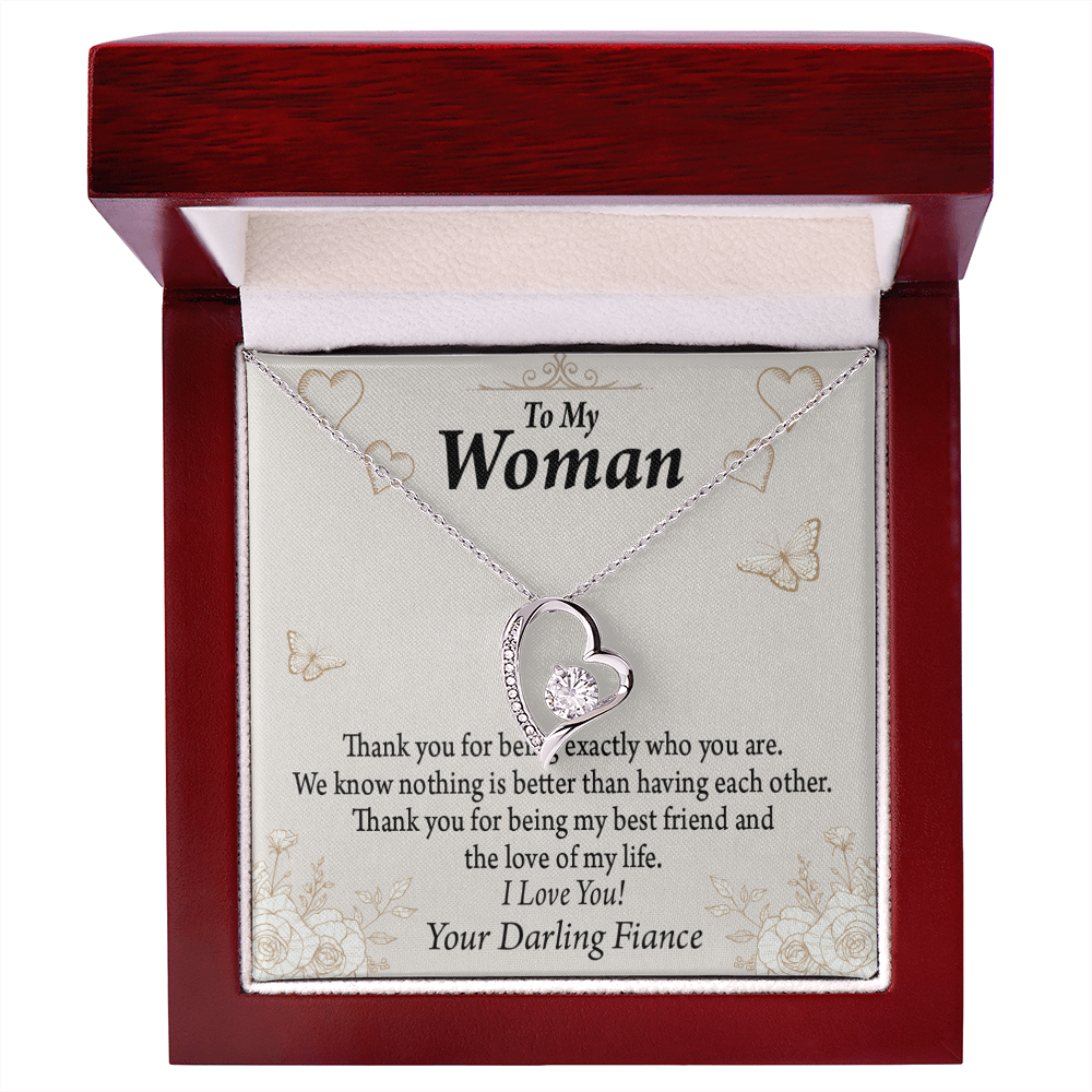 To My Fiancee Best Friend And Love Forever Necklace w Message Card-Express Your Love Gifts