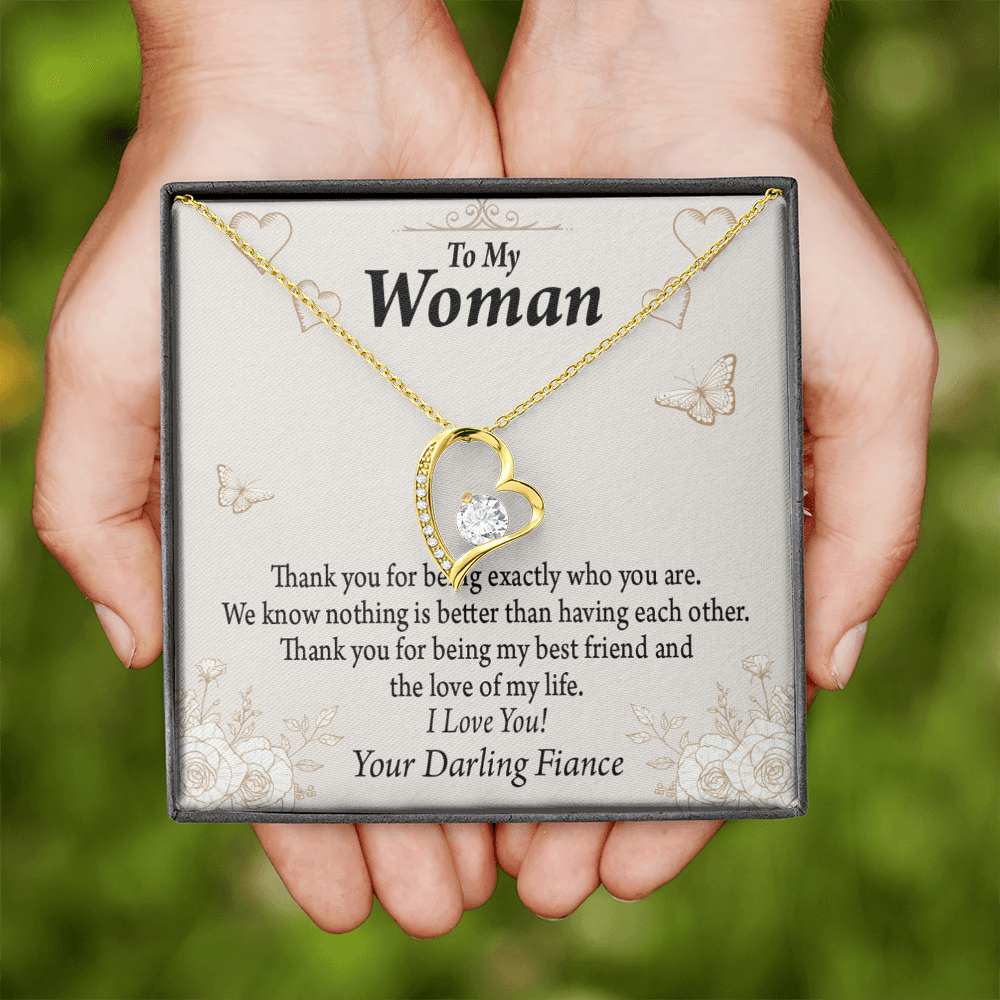 To My Fiancee Best Friend And Love Forever Necklace w Message Card-Express Your Love Gifts