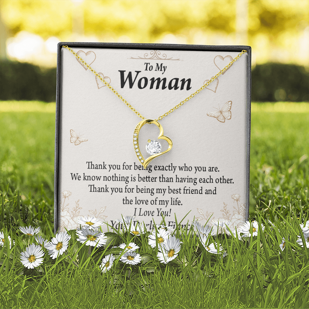 To My Fiancee Best Friend And Love Forever Necklace w Message Card-Express Your Love Gifts