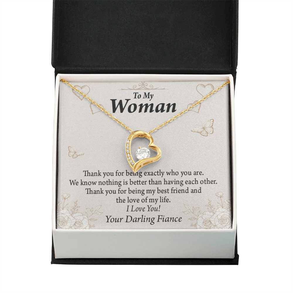 To My Fiancee Best Friend And Love Forever Necklace w Message Card-Express Your Love Gifts